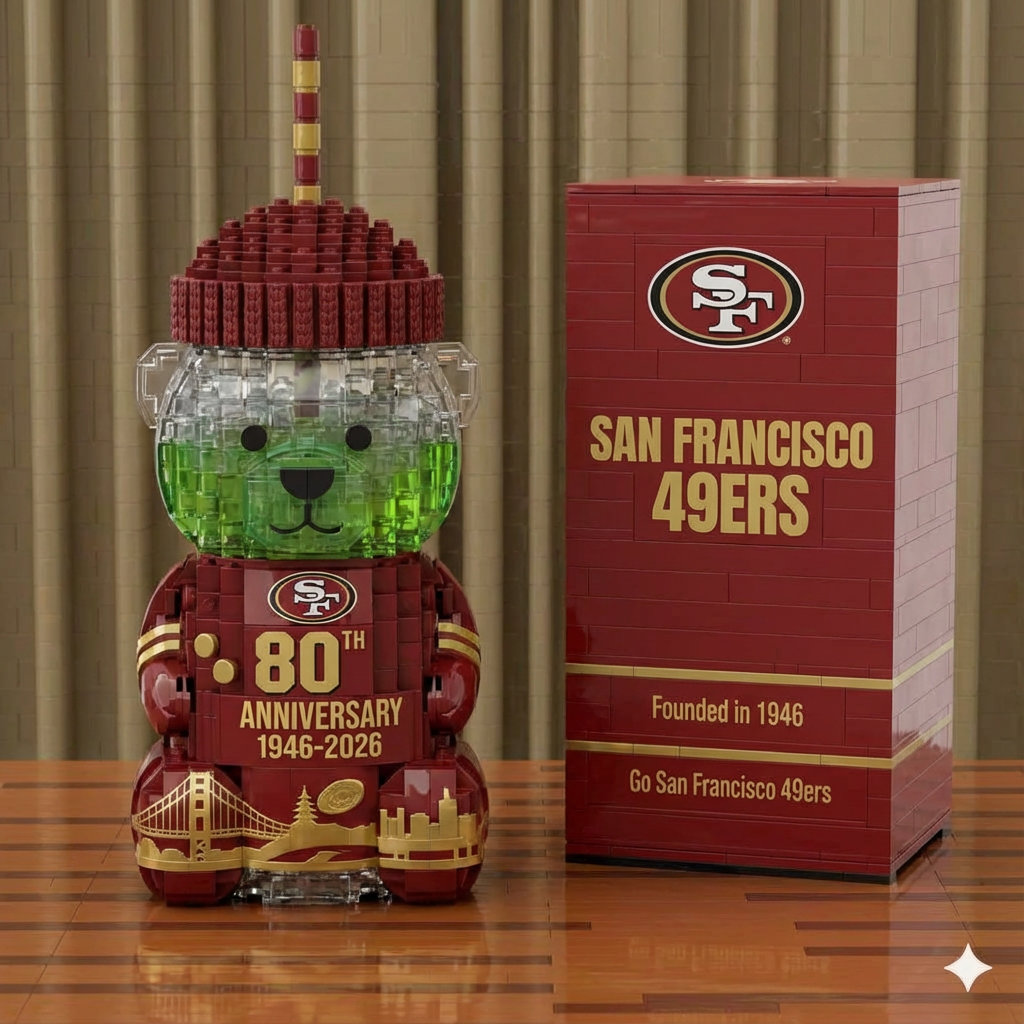 San Francisco 49ers 80th Anniversary 3D Brick Bear Collectible