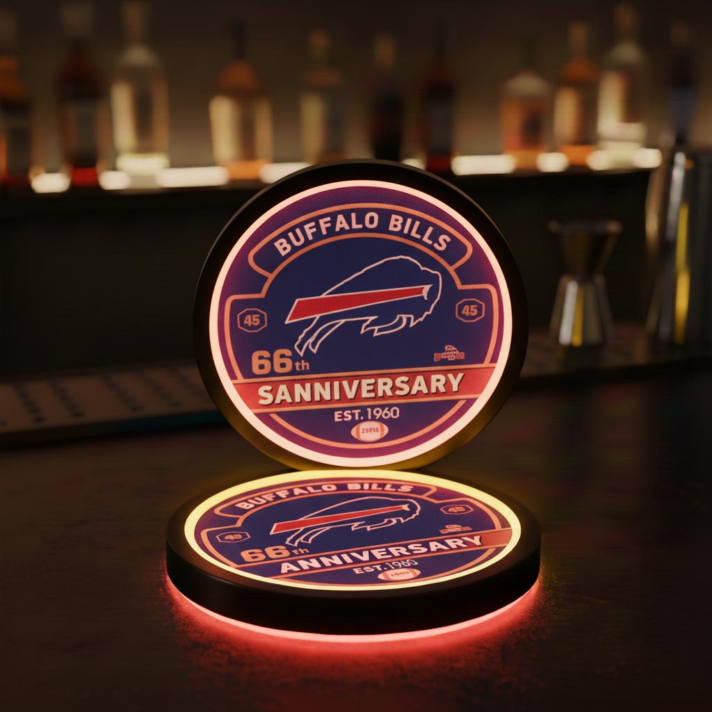 Celebrate 66 Years of Excellence with the Buffalo Bills LED Light-Up Coaster