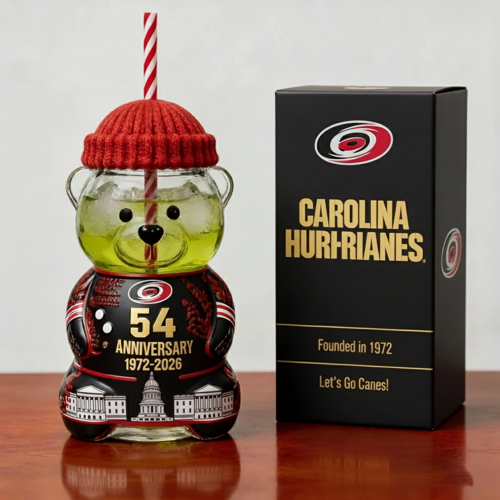 Carolina Hurricanes 54th Anniversary Collectible Bear Tumbler (1972–2026)