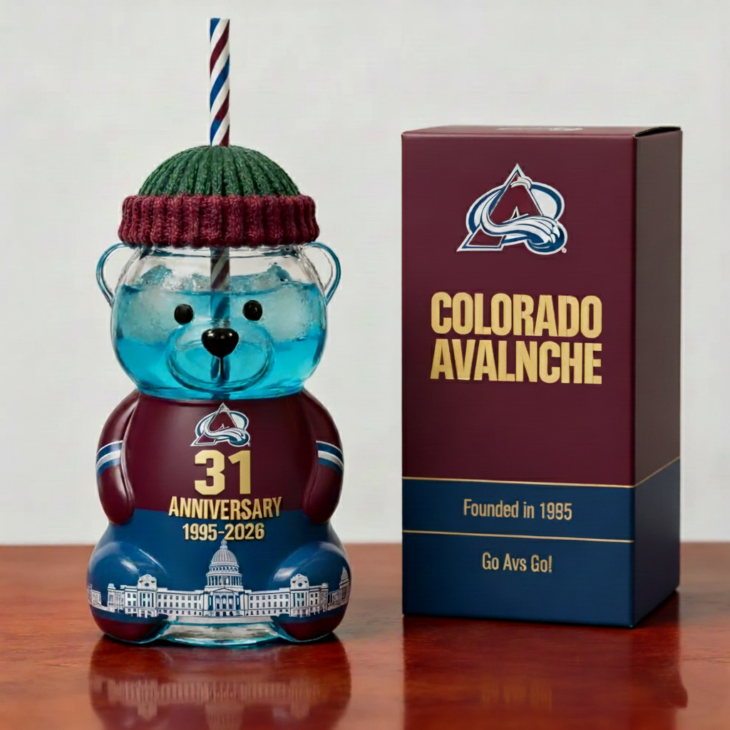 Colorado Avalanche 31st Anniversary Collectible Bear Tumbler (1995–2026)