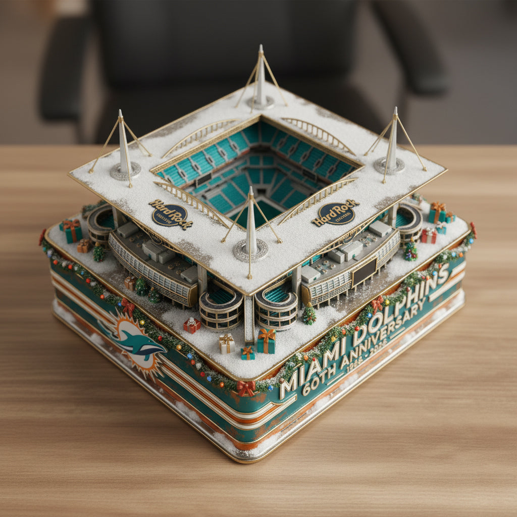 Miami Dolphins 60th Anniversary Hard Rock Stadium Collectible Model