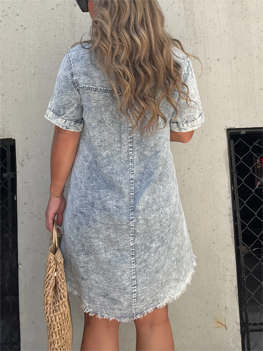 β¨Women's Washed Shirt Dress (Buy 2 Free Shipping)