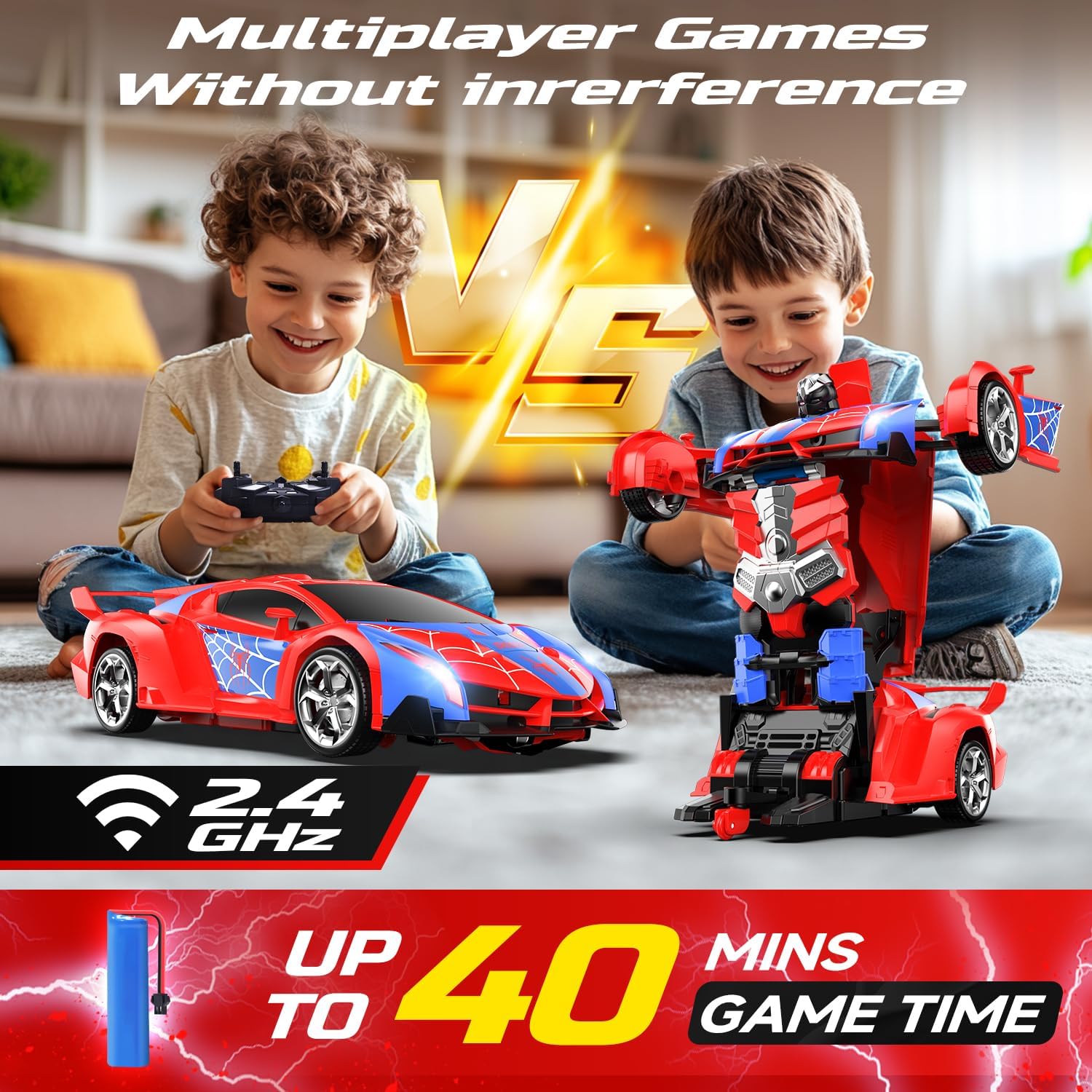 🎄🎁 2026 Christmas Surprise Gift-70% OFF: ✨RC Cars,2.4Ghz Remote Control 1:18 Scale Robot Deformation 360° Rotation Rechargeable Batteries Included🚗