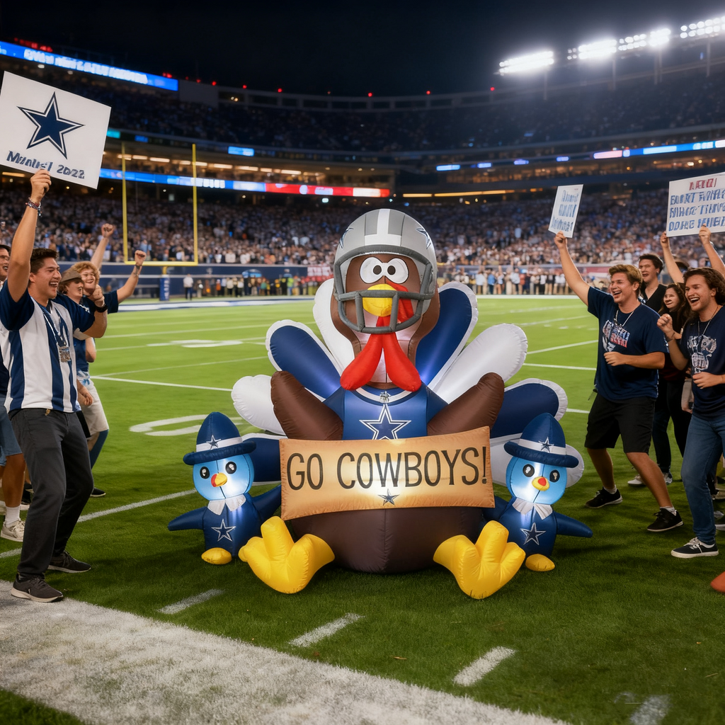 🎁BUY 2 GET 2 FREE🔥 NFL Team Inflatable Thanksgiving Turkey Decoration🦃