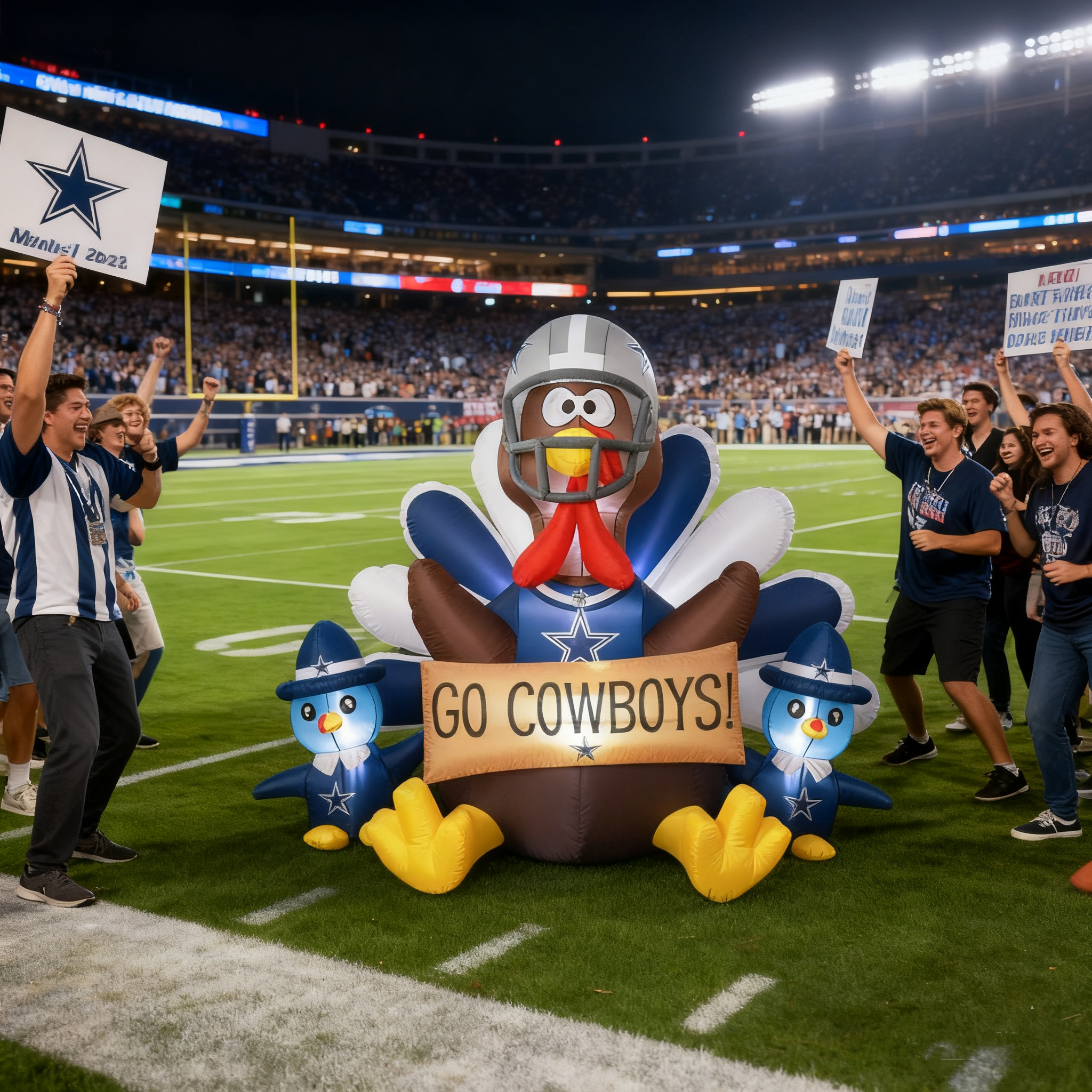 🎁BUY 2 GET 2 FREE🔥 NFL Team Inflatable Thanksgiving Turkey Decoration🦃