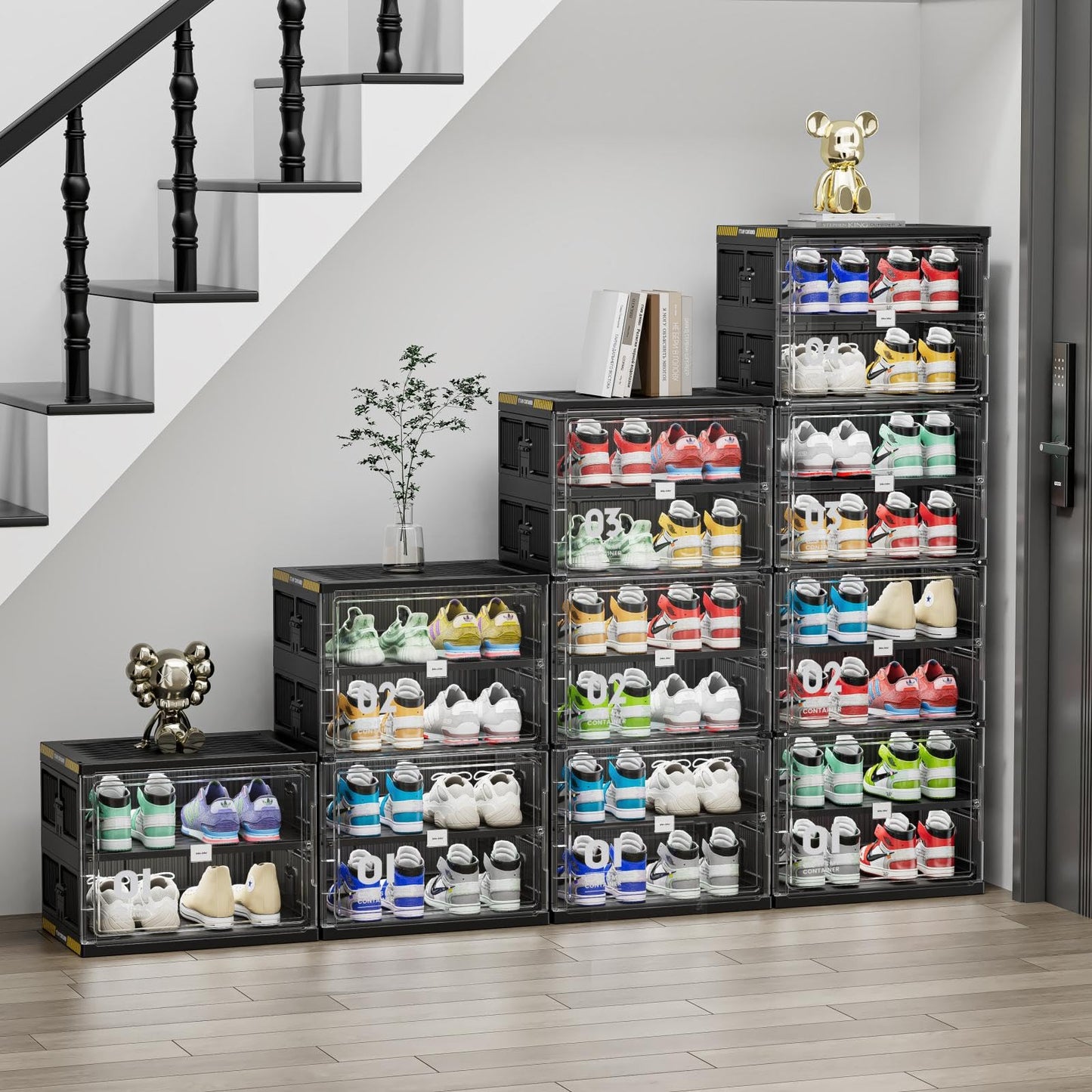 💥Clearance Sale💥Foldable Shoe Rack Shoe Box for Closet Entryway