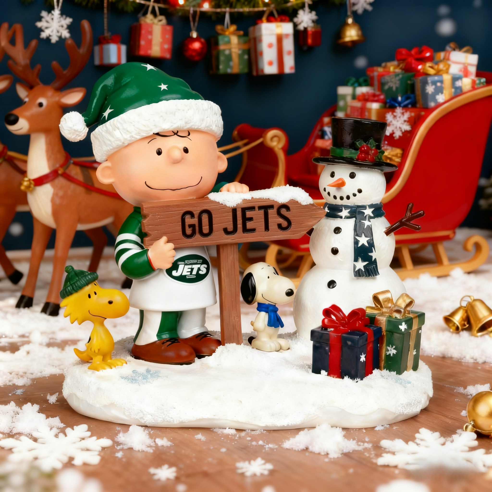 Peanuts Christmas Charlie Brown Snowy Scene Statue