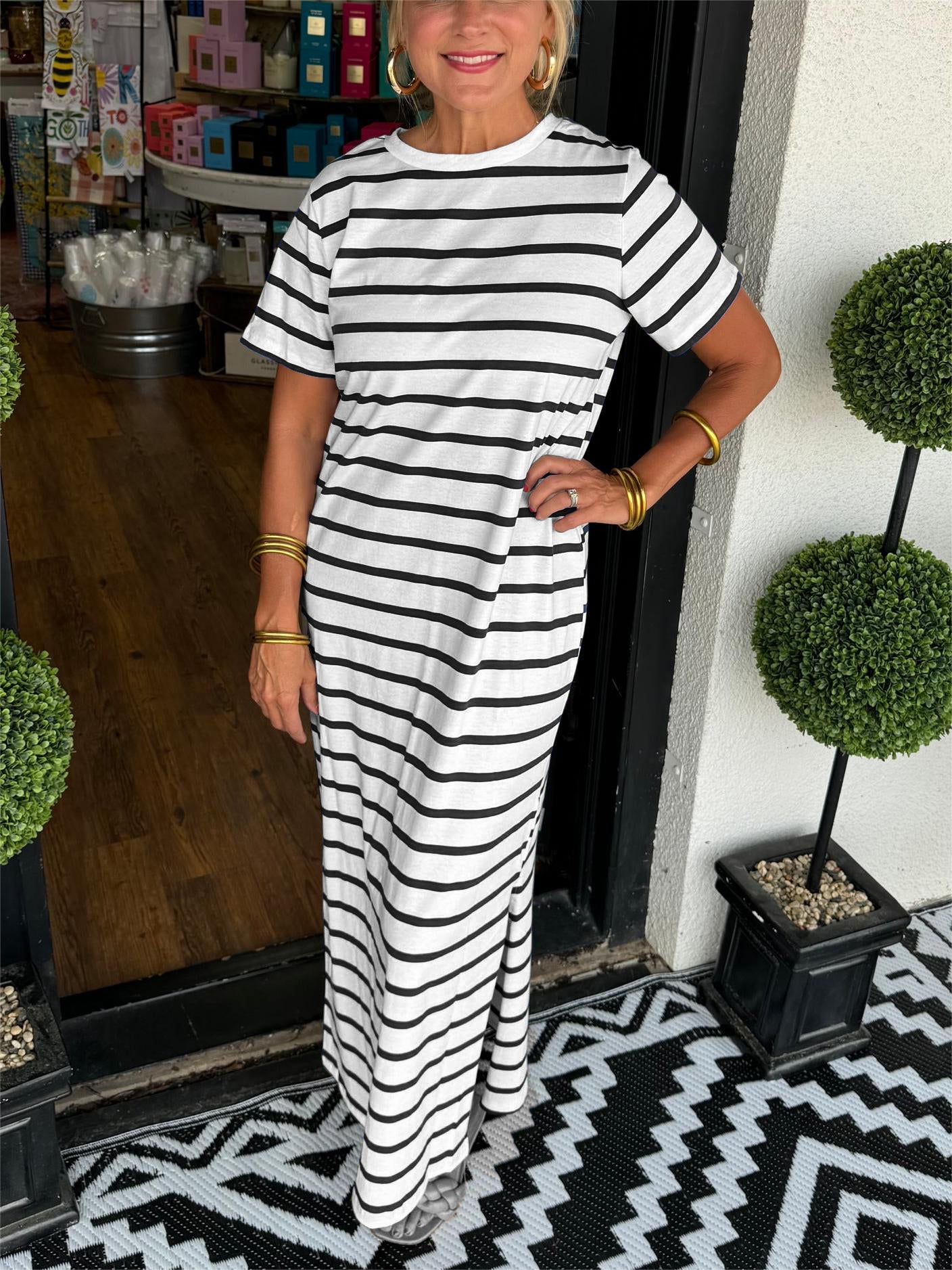 ?Women's Summer Striped T-Shirt Dress (Buy 2 Free Shipping)