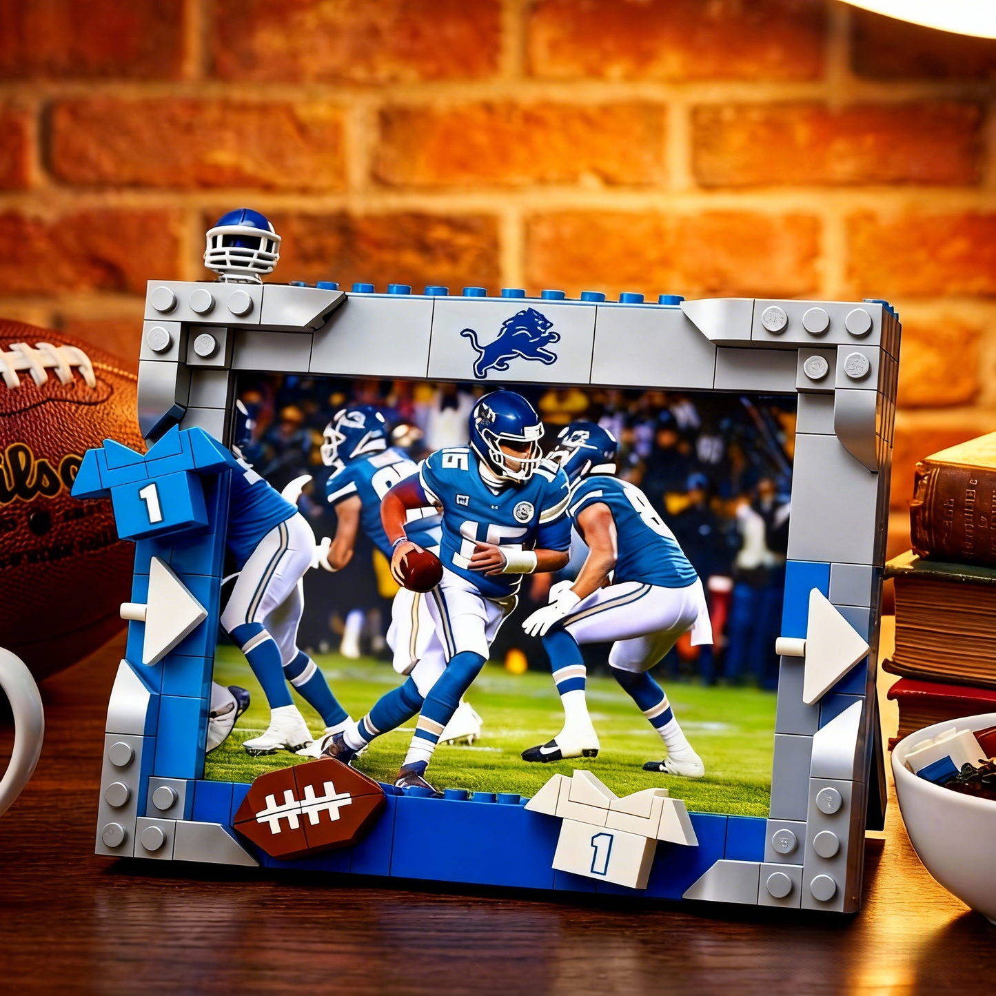 Football Team Spirit DIY Building Block Photo Frame
