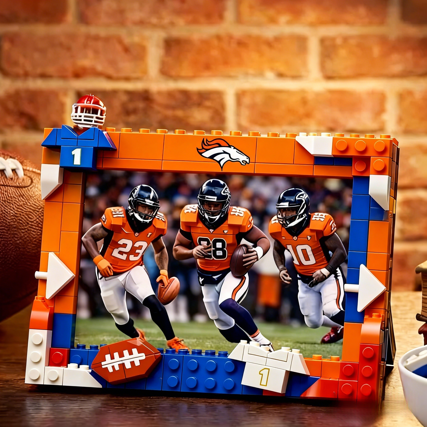 Football Team Spirit DIY Building Block Photo Frame