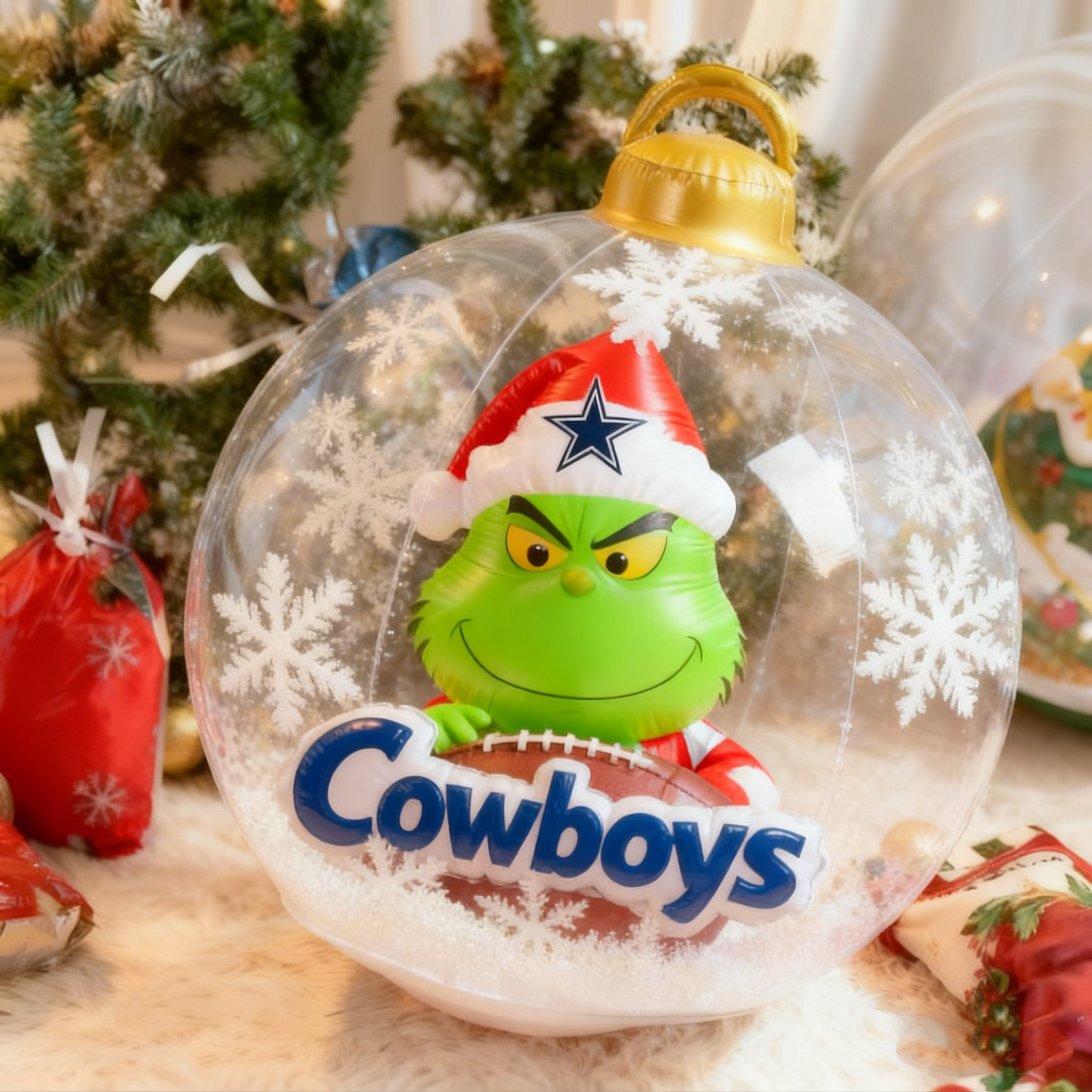 Grinchy Christmas Inflatable Ball Ornament – A Whimsical Holiday Statement Piece