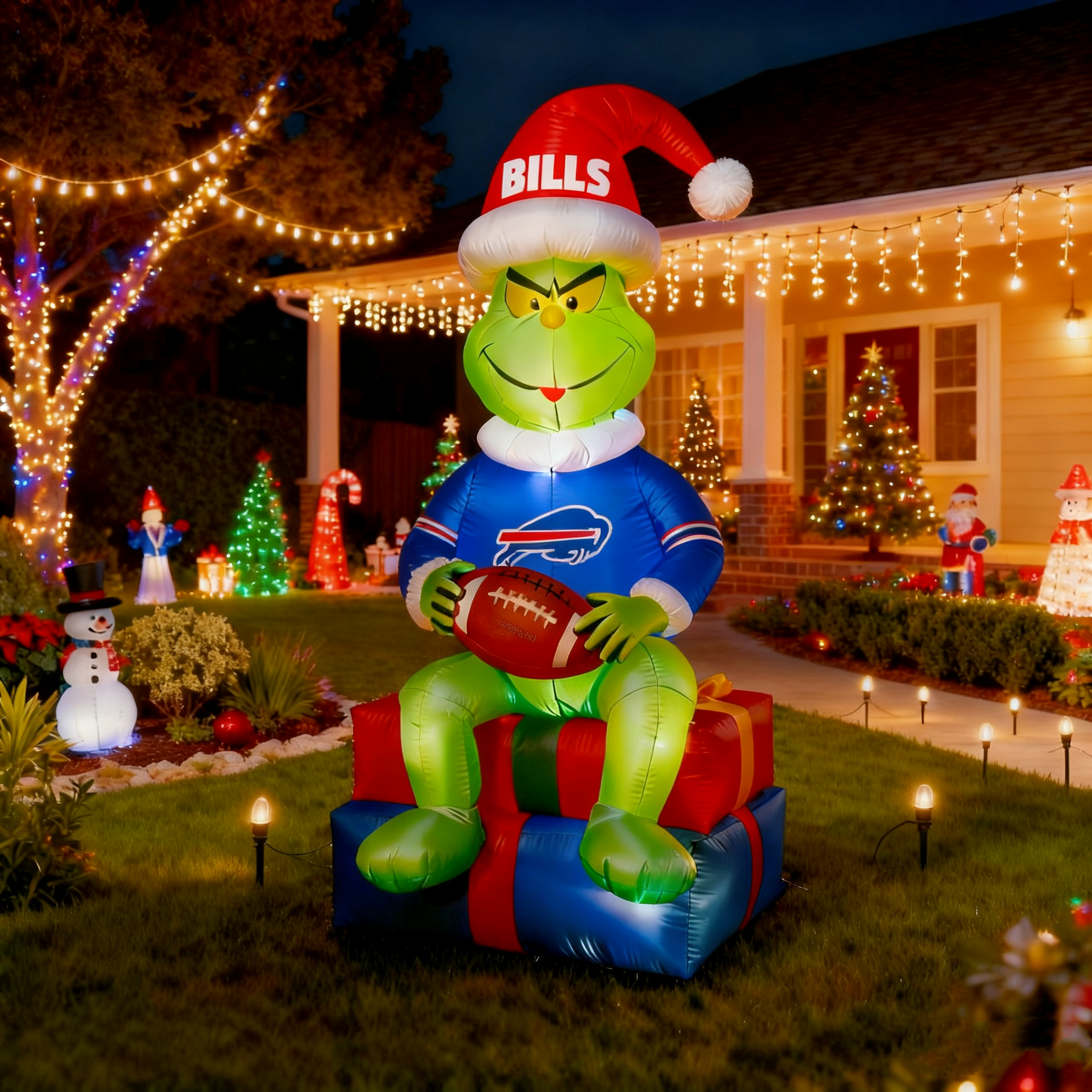 Inflatable Christmas Grinch Decoration - Festive Lawn Ornament