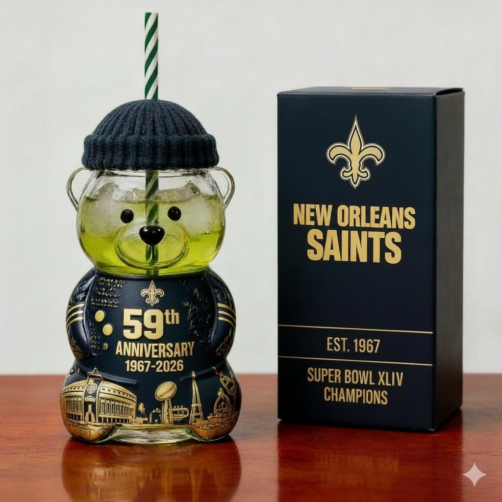 New Orleans Saints Anniversary Bear Drinkware