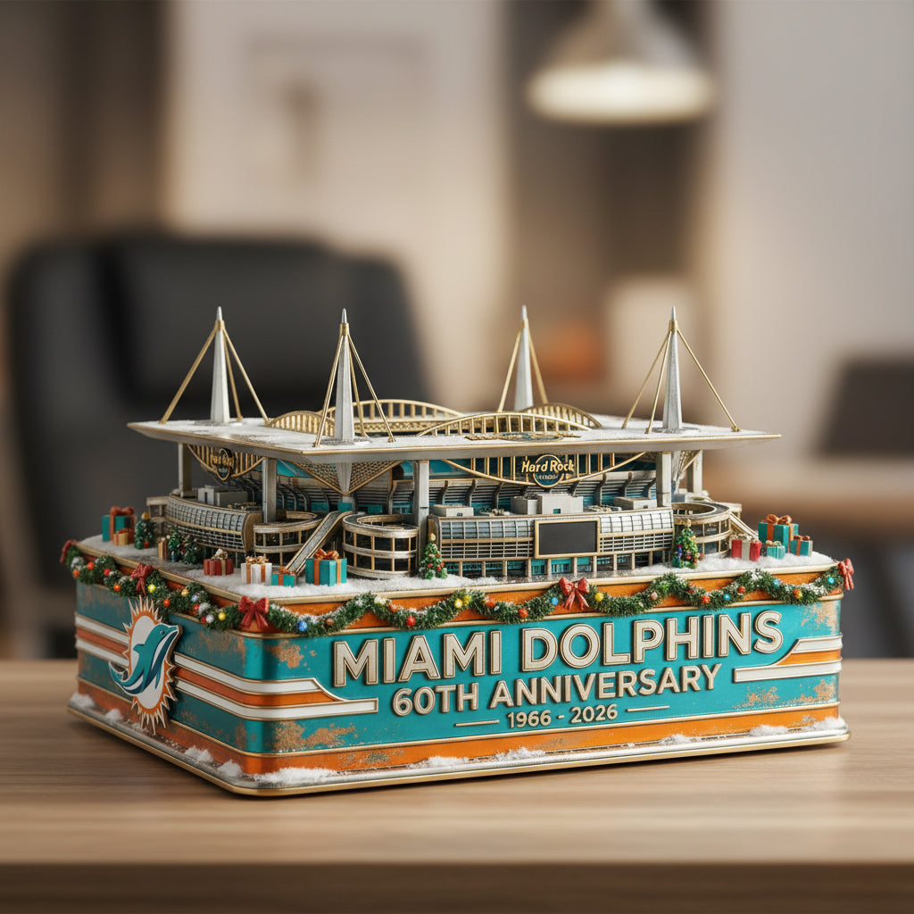 Miami Dolphins 60th Anniversary Hard Rock Stadium Collectible Model