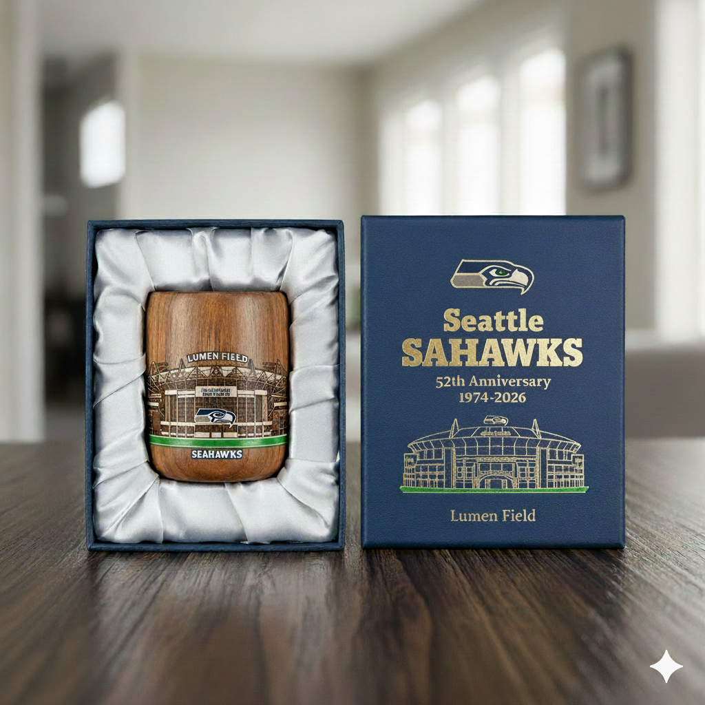 Seattle Seahawks Anniversary Wooden Cup
