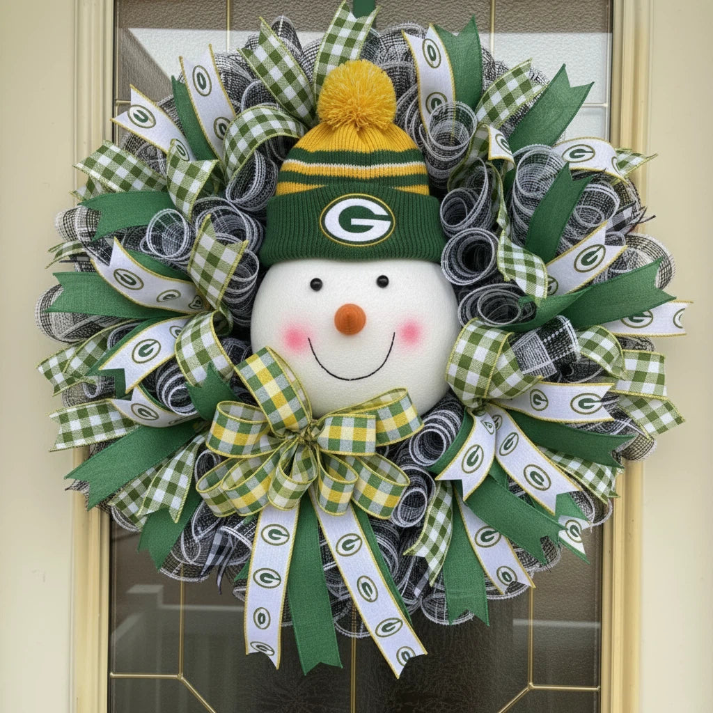 Christmas Snowman football Team Wreath