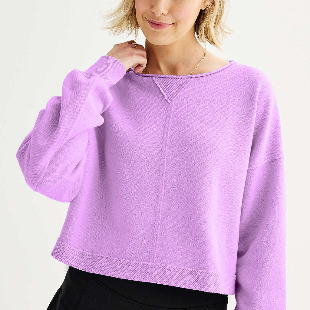 Cropped Athleisure Sweatshirt Set?Buy 2 Free Shipping