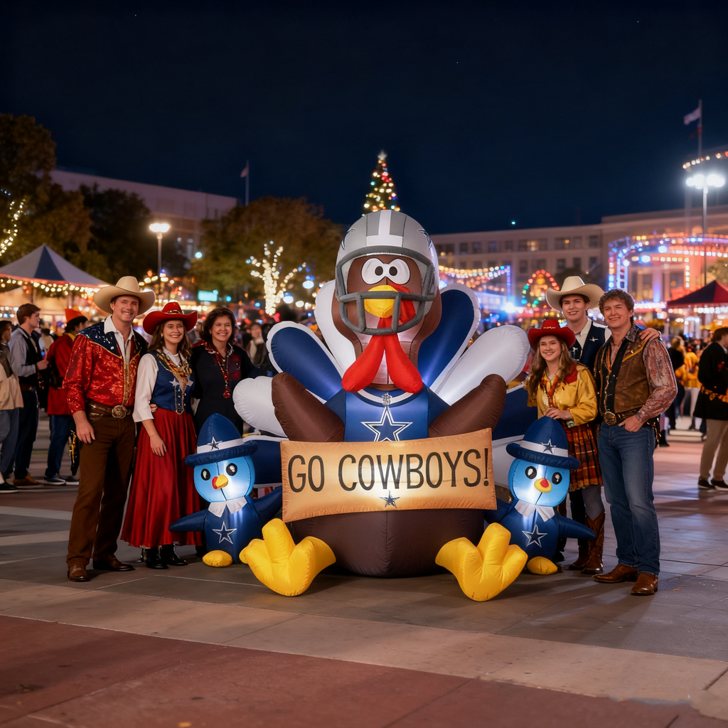 🎁BUY 2 GET 2 FREE🔥 NFL Team Inflatable Thanksgiving Turkey Decoration🦃