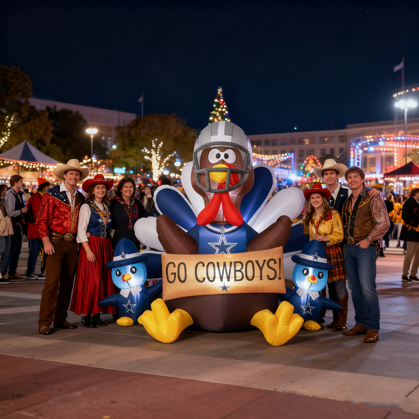 🎁BUY 2 GET 2 FREE🔥 NFL Team Inflatable Thanksgiving Turkey Decoration🦃