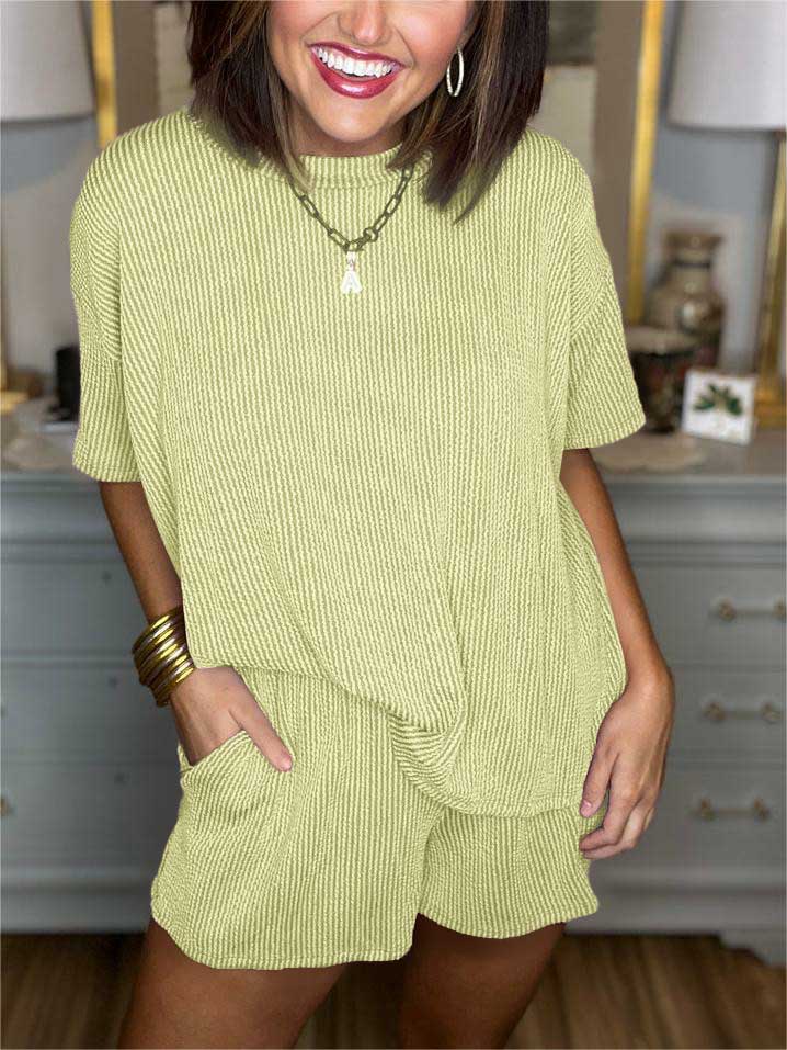 Ribbed Top and Shorts Set ??Buy 2 Free Shipping