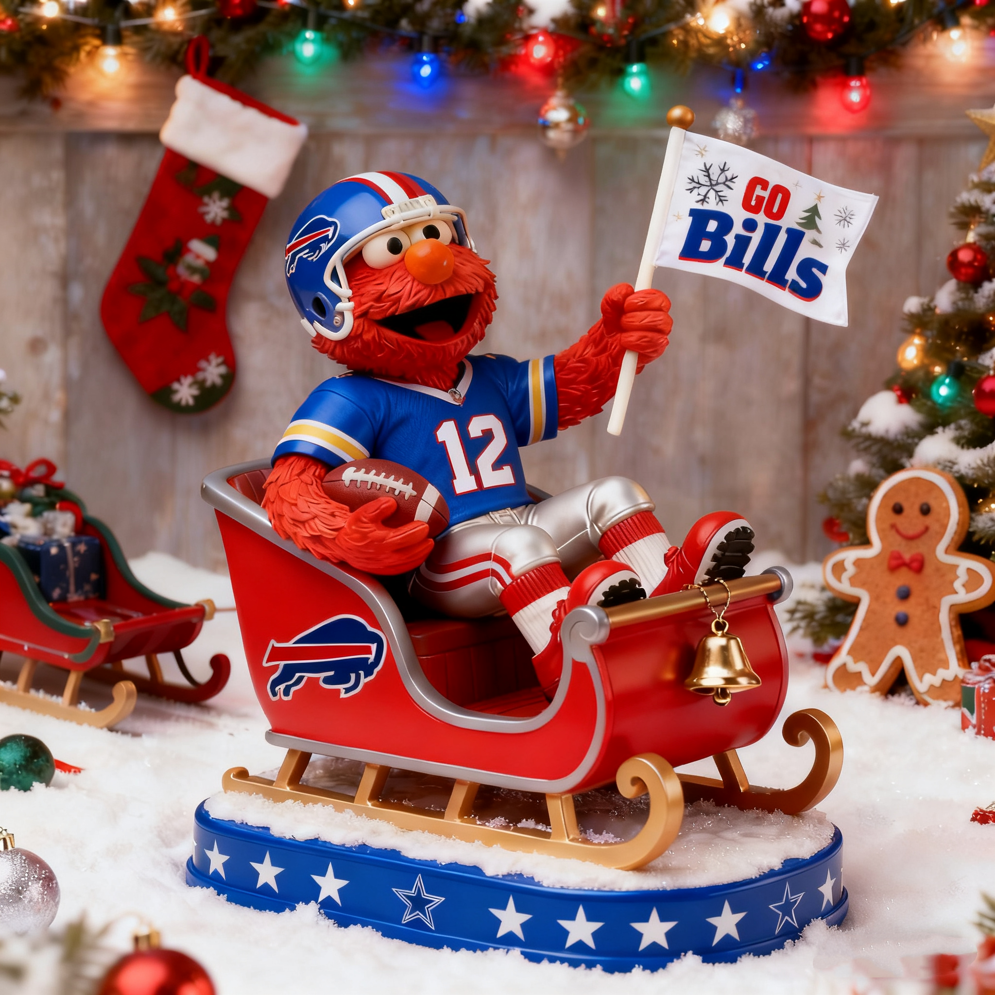 Sesame Street Elmo Holiday Sleigh Collectible Statues