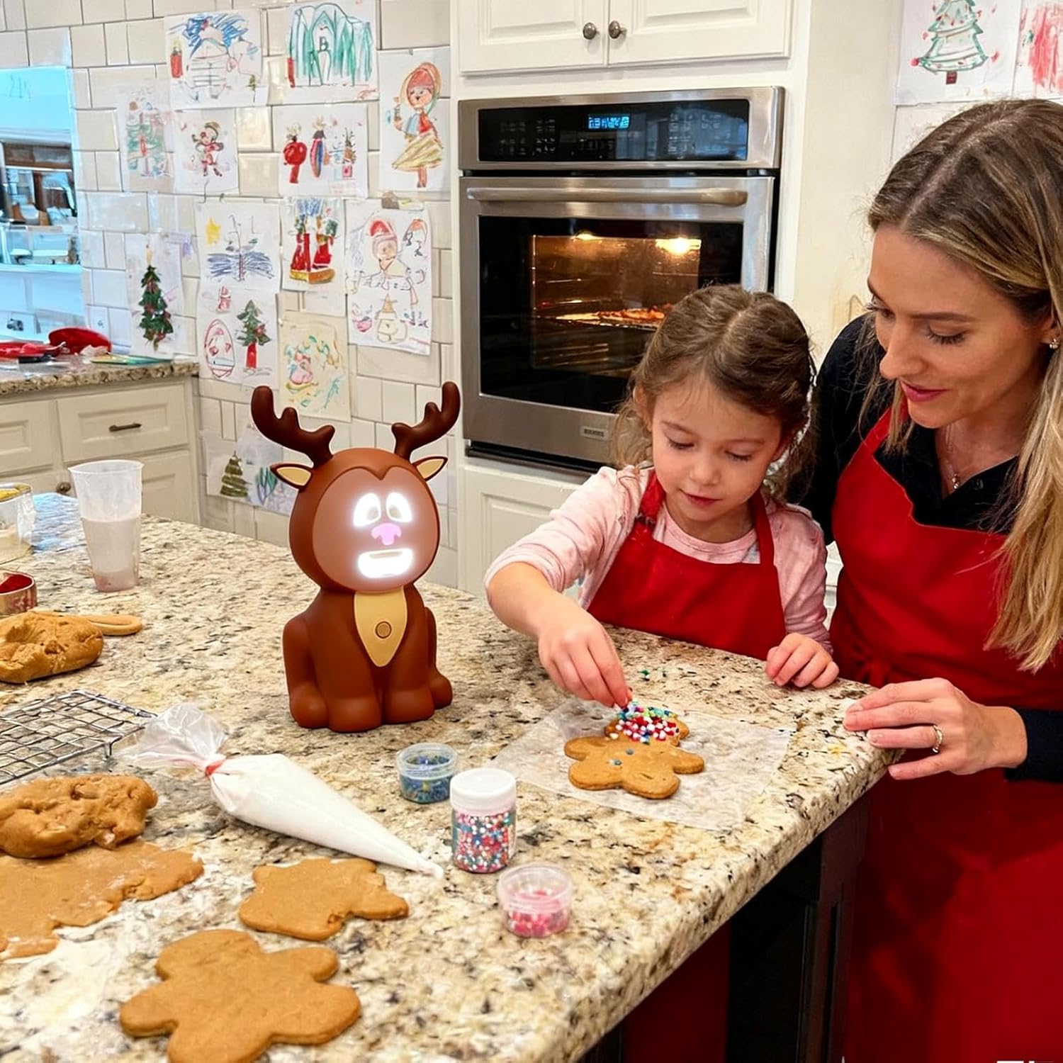 ⛄️Talking Animated  Claus with Snow man Built in Projector & Speaker Plug'n Play🎄