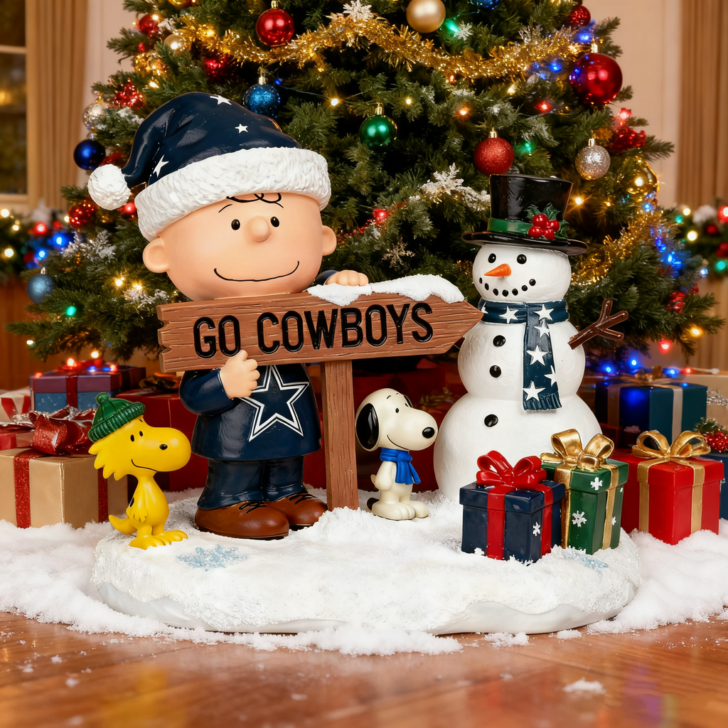 Peanuts Christmas Charlie Brown Snowy Scene Statue