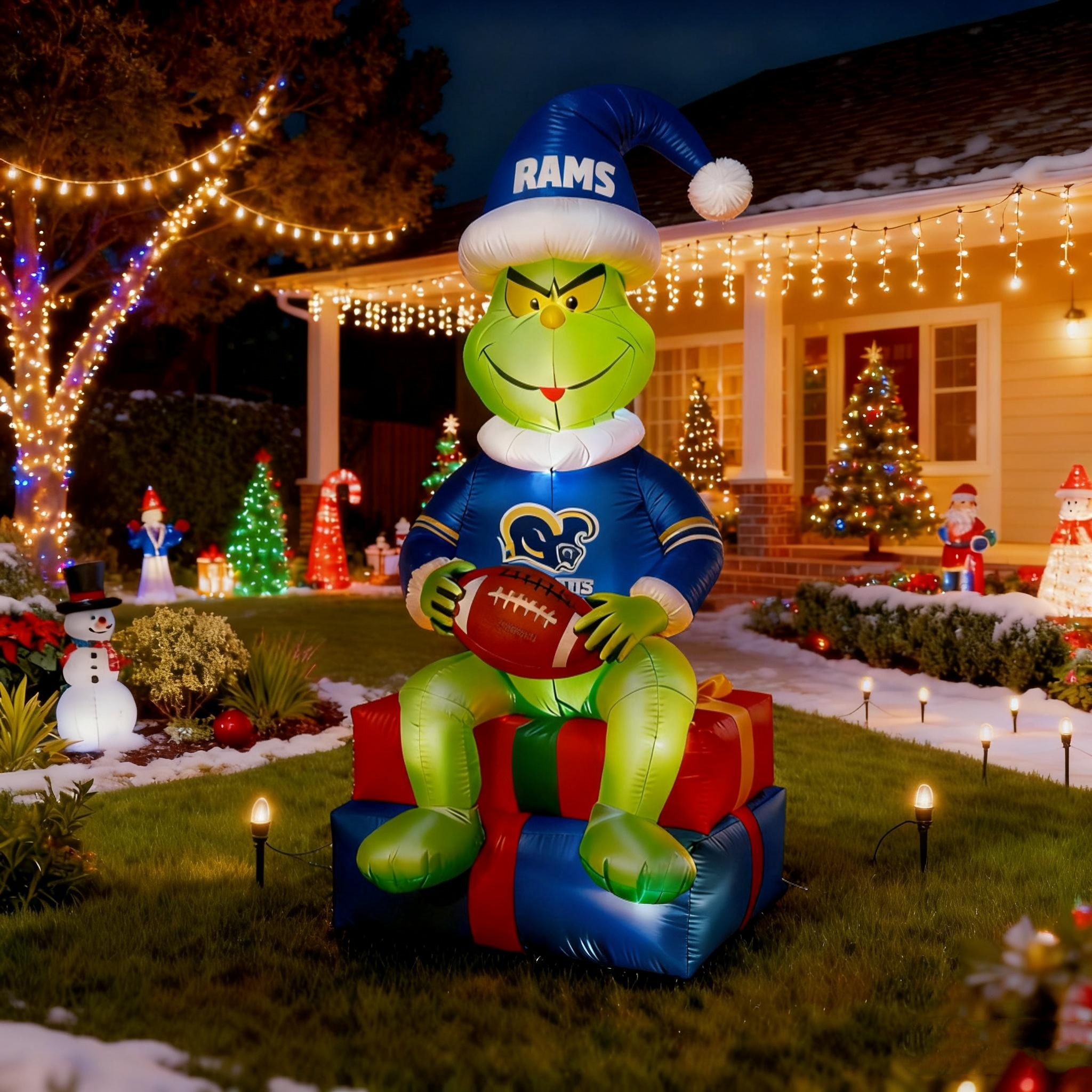 Inflatable Christmas Grinch Decoration - Festive Lawn Ornament