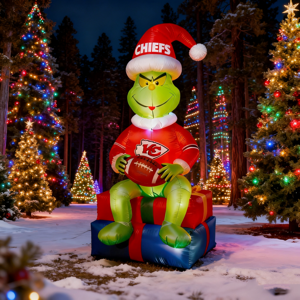 Inflatable Christmas Grinch Decoration - Festive Lawn Ornament