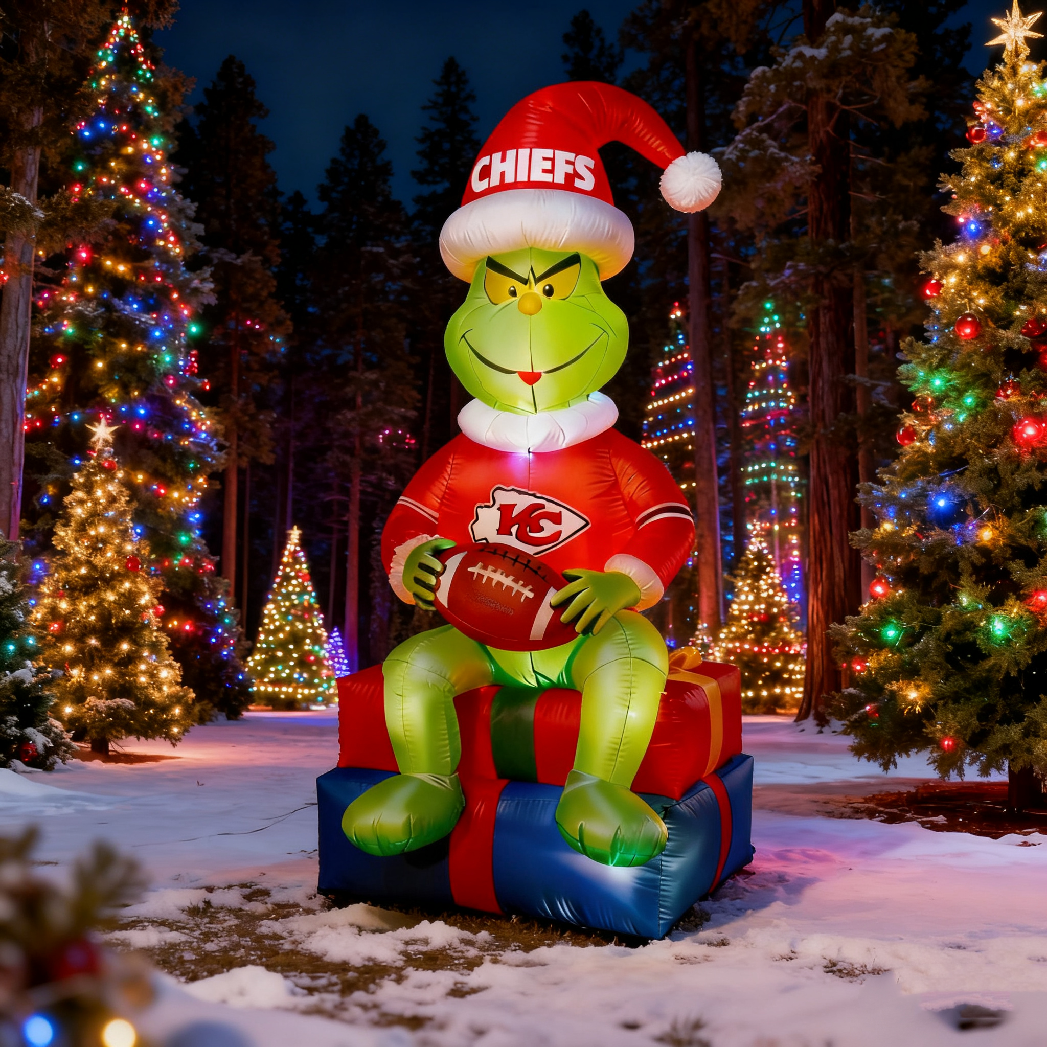 Inflatable Christmas Grinch Decoration - Festive Lawn Ornament