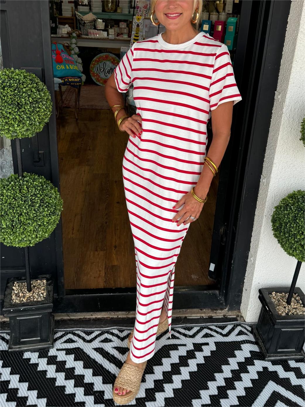 ?Women's Summer Striped T-Shirt Dress (Buy 2 Free Shipping)