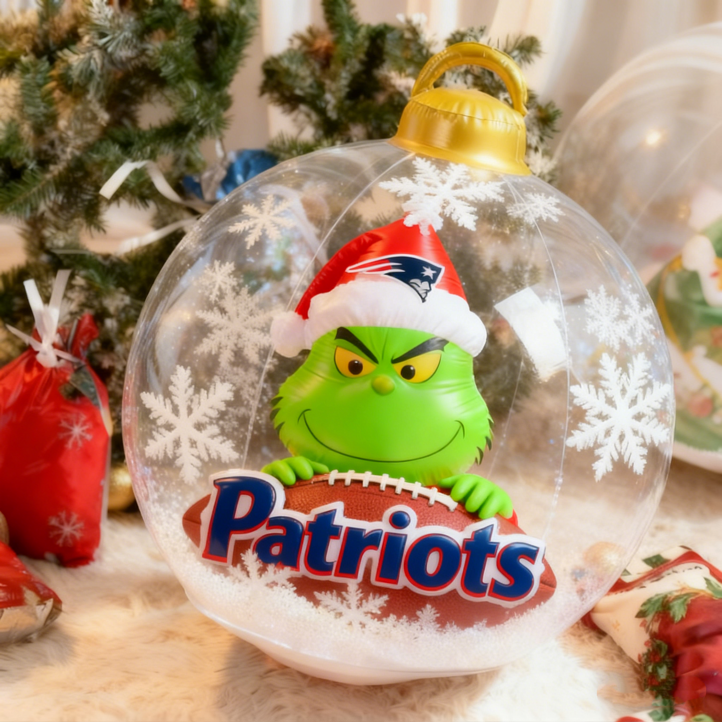 Grinchy Christmas Inflatable Ball Ornament – A Whimsical Holiday Statement Piece