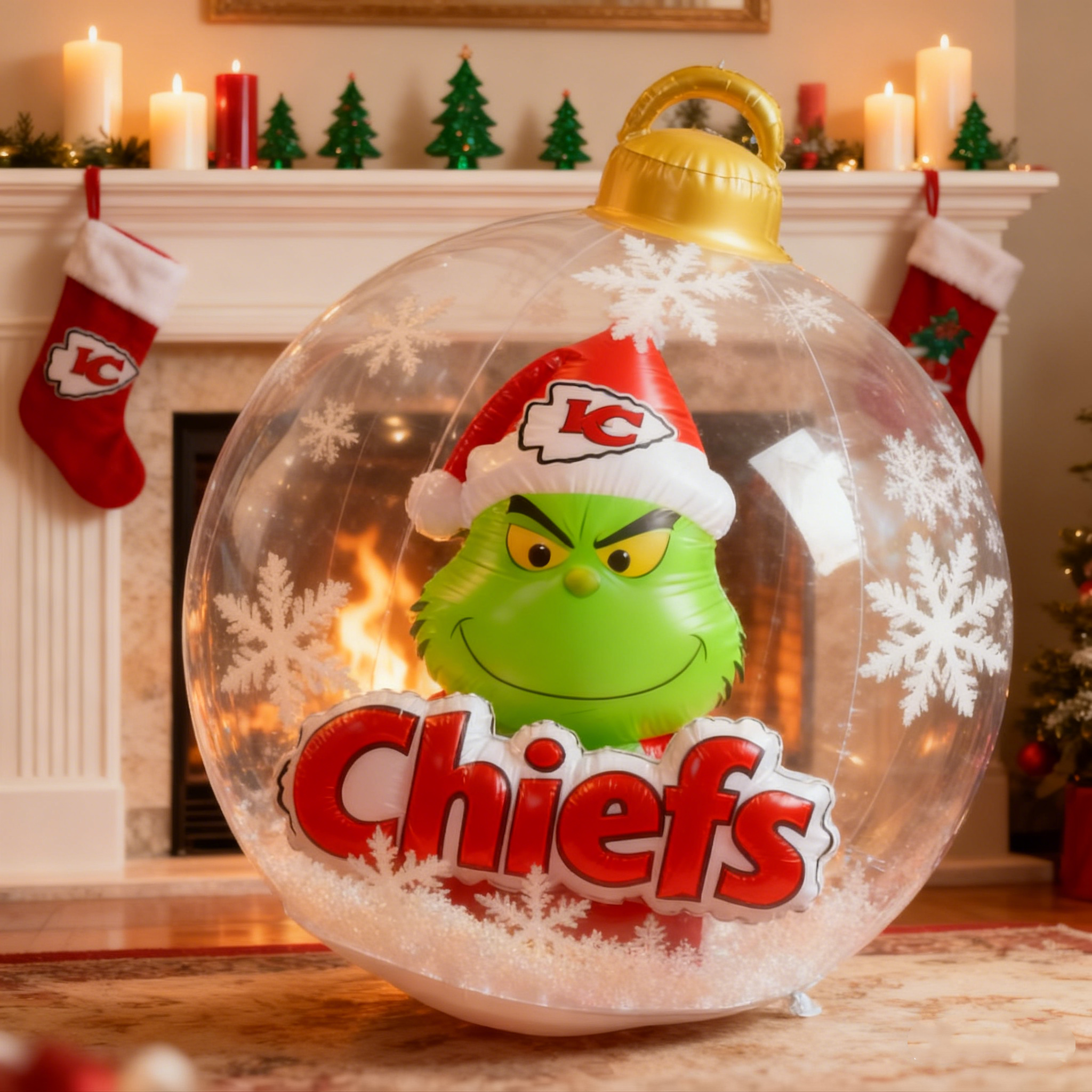 Grinchy Christmas Inflatable Ball Ornament – A Whimsical Holiday Statement Piece