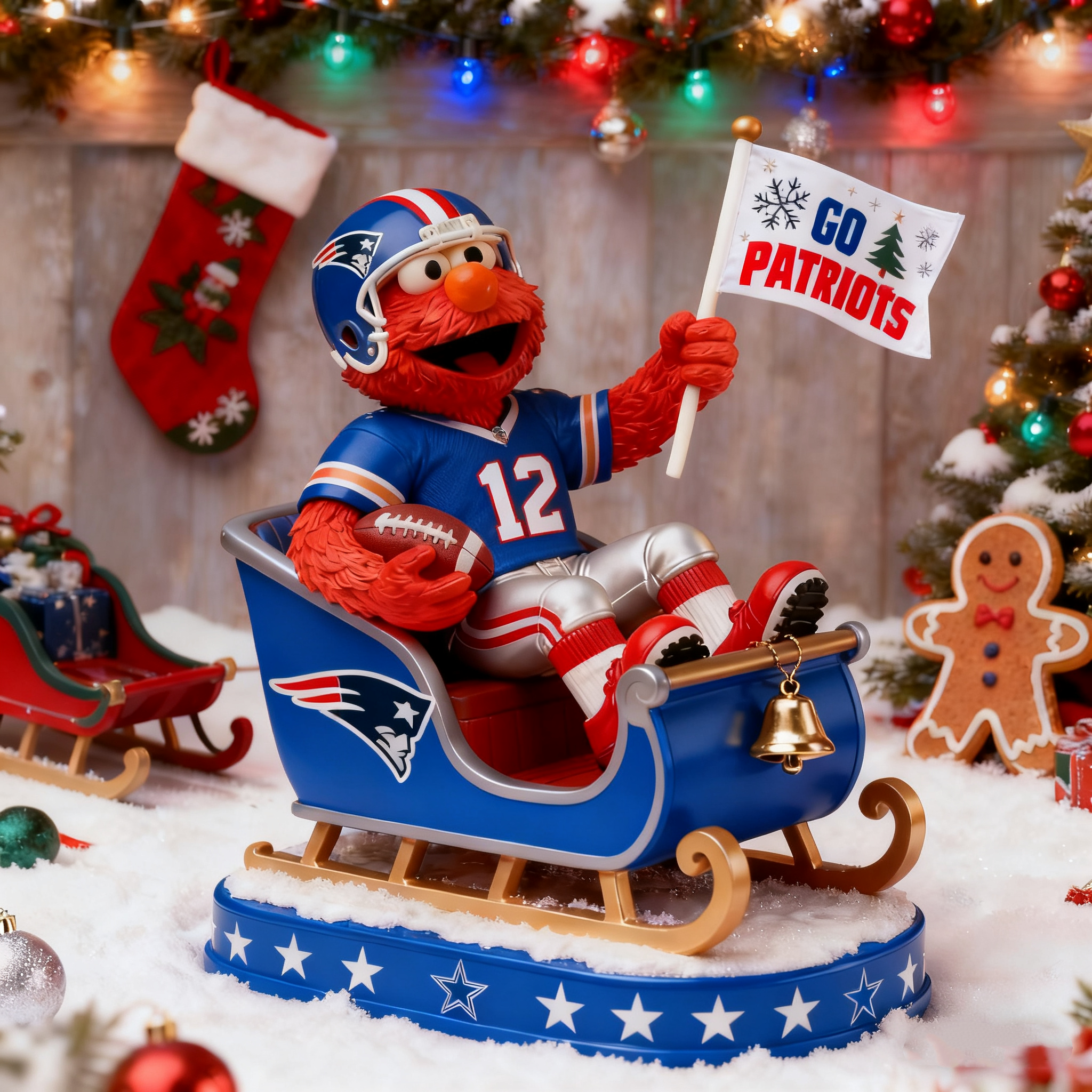 Sesame Street Elmo Holiday Sleigh Collectible Statues