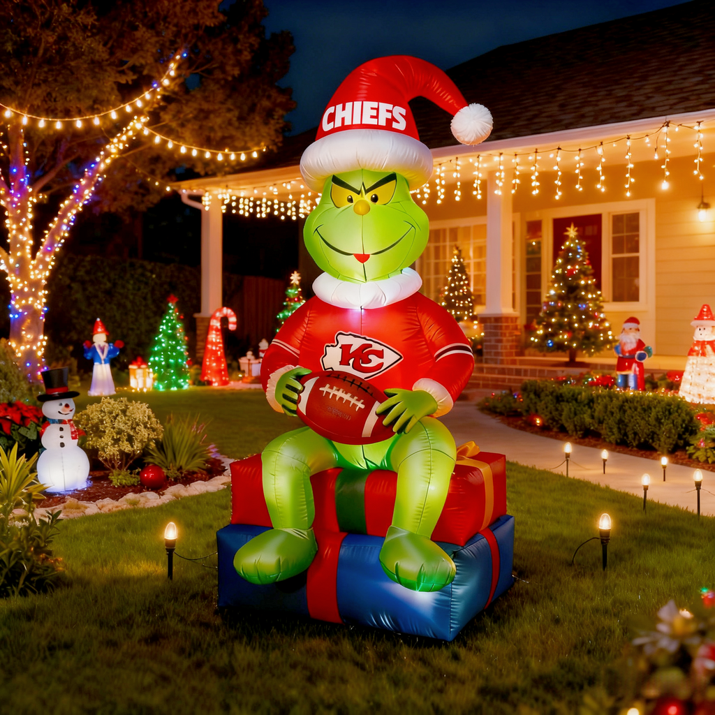 Inflatable Christmas Grinch Decoration - Festive Lawn Ornament