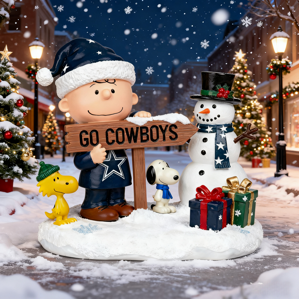 Peanuts Christmas Charlie Brown Snowy Scene Statue