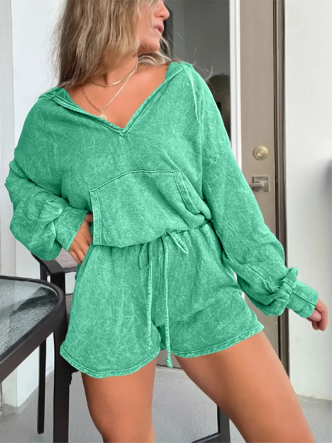 2024 Washed Hooded Romper (Buy 2 Free Shipping)