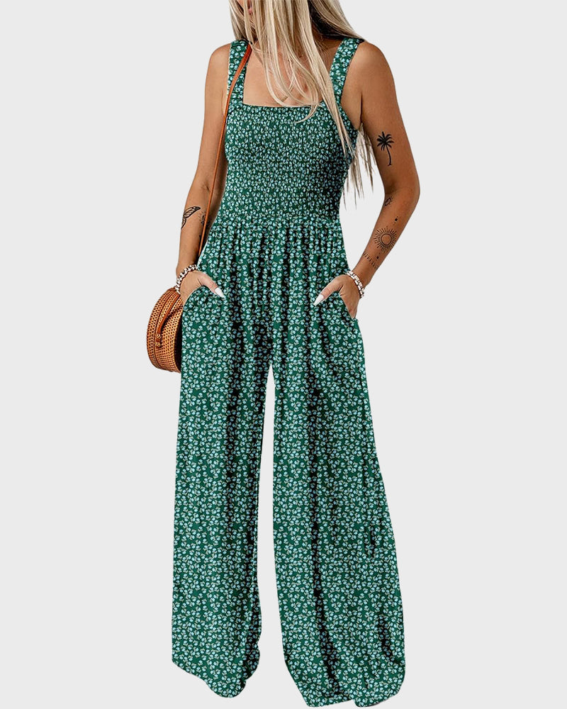 Breezy Slimming Floral Print Wide-Leg Jumpsuit