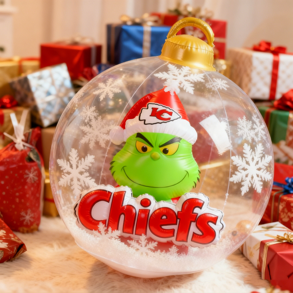 Grinchy Christmas Inflatable Ball Ornament – A Whimsical Holiday Statement Piece