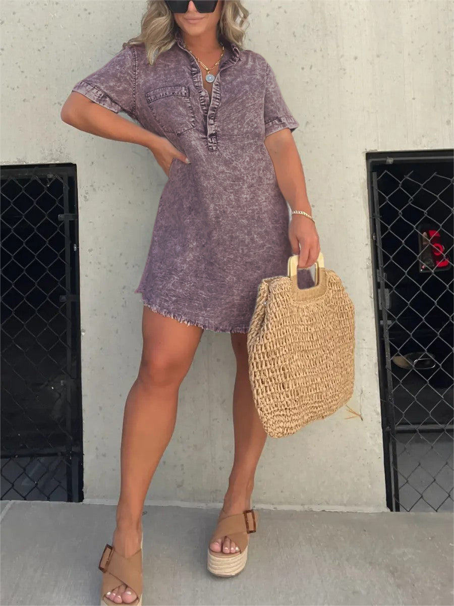 ✨Women's Washed Shirt Dress (Buy 2 Free Shipping)