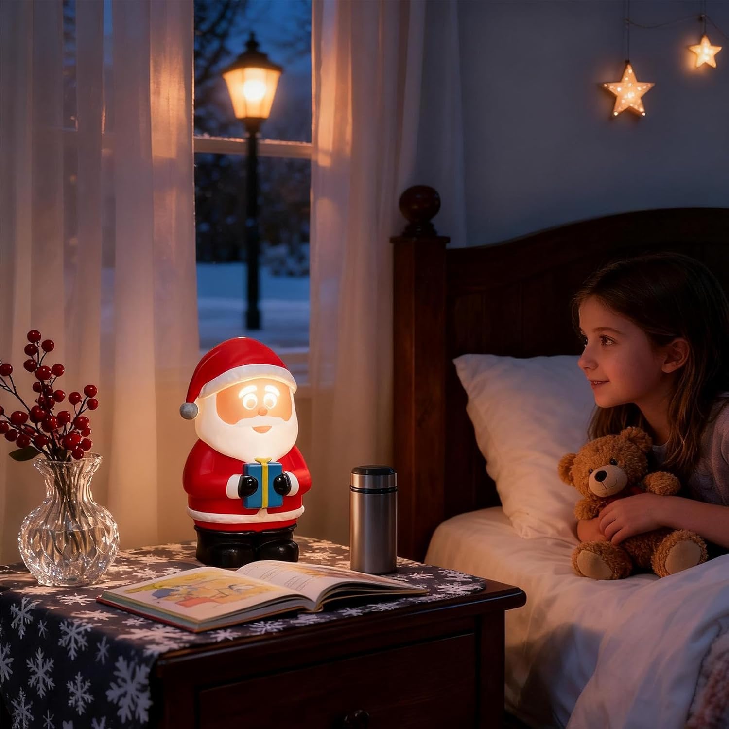 ⛄️Talking Animated  Claus with Snow man Built in Projector & Speaker Plug'n Play🎄