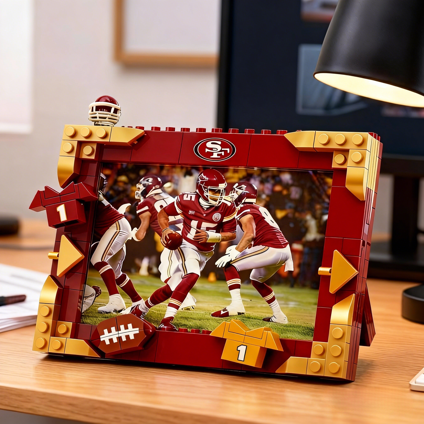 Football Team Spirit DIY Building Block Photo Frame