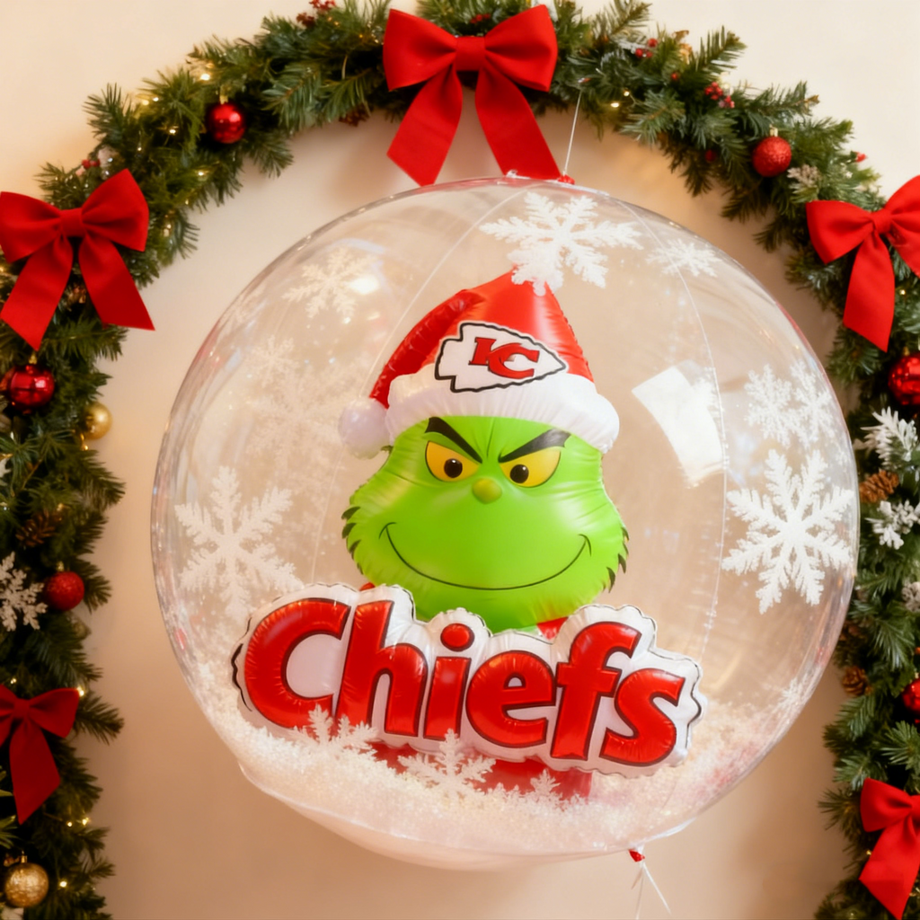 Grinchy Christmas Inflatable Ball Ornament – A Whimsical Holiday Statement Piece