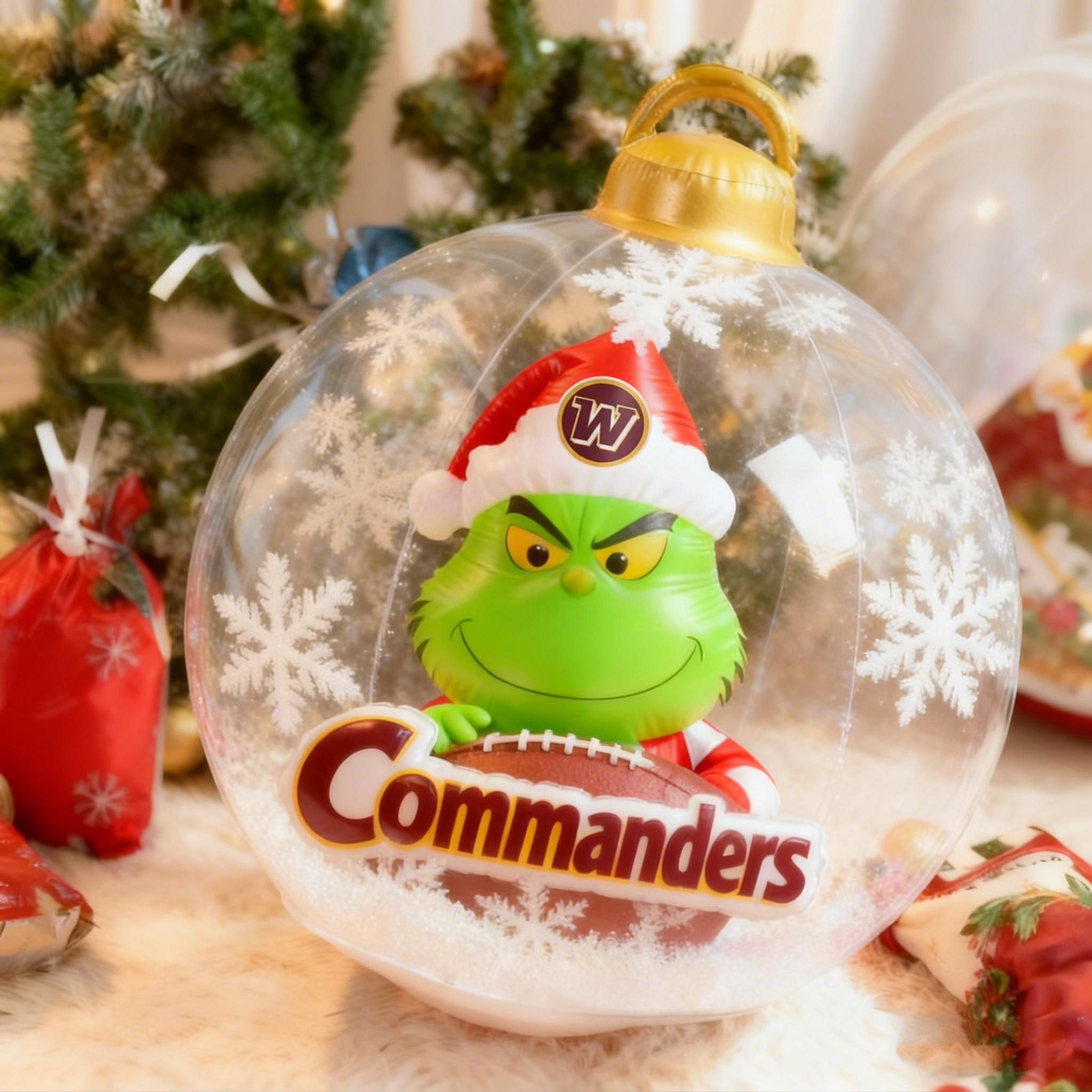 Grinchy Christmas Inflatable Ball Ornament – A Whimsical Holiday Statement Piece