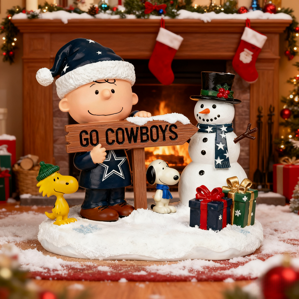 Peanuts Christmas Charlie Brown Snowy Scene Statue