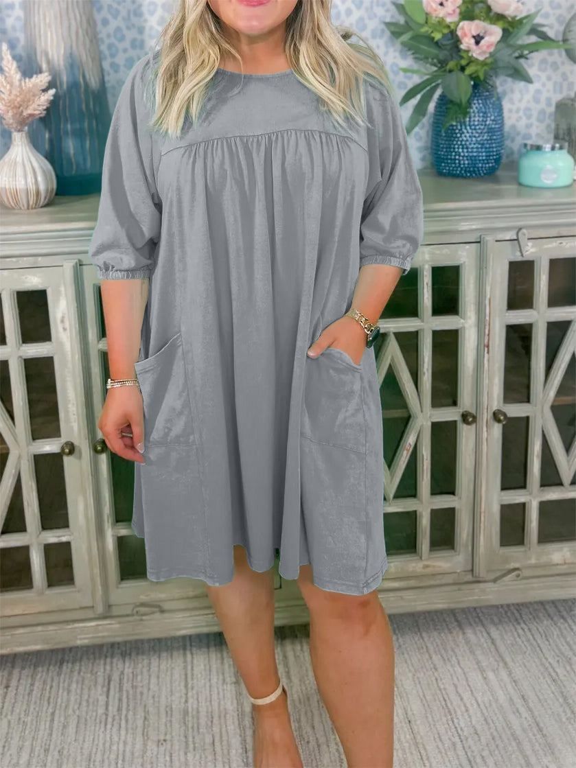 Acid Washed flowy casual dress with large pockets(BUY 2 FREE SHIPPING)