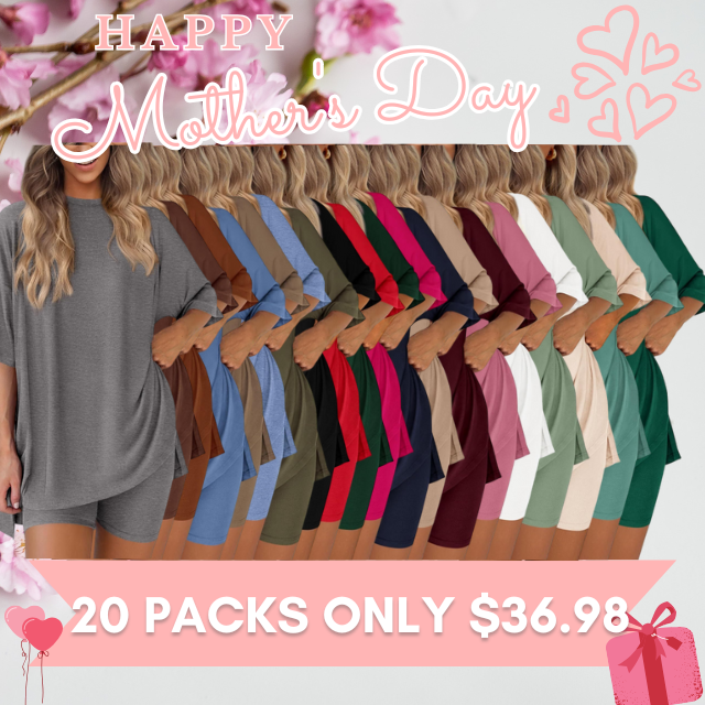 Special Sale🩷Women's Two Piece Lounge Set Casual Oversized Shirts Biker Shorts Matching Airport Travel Outfit