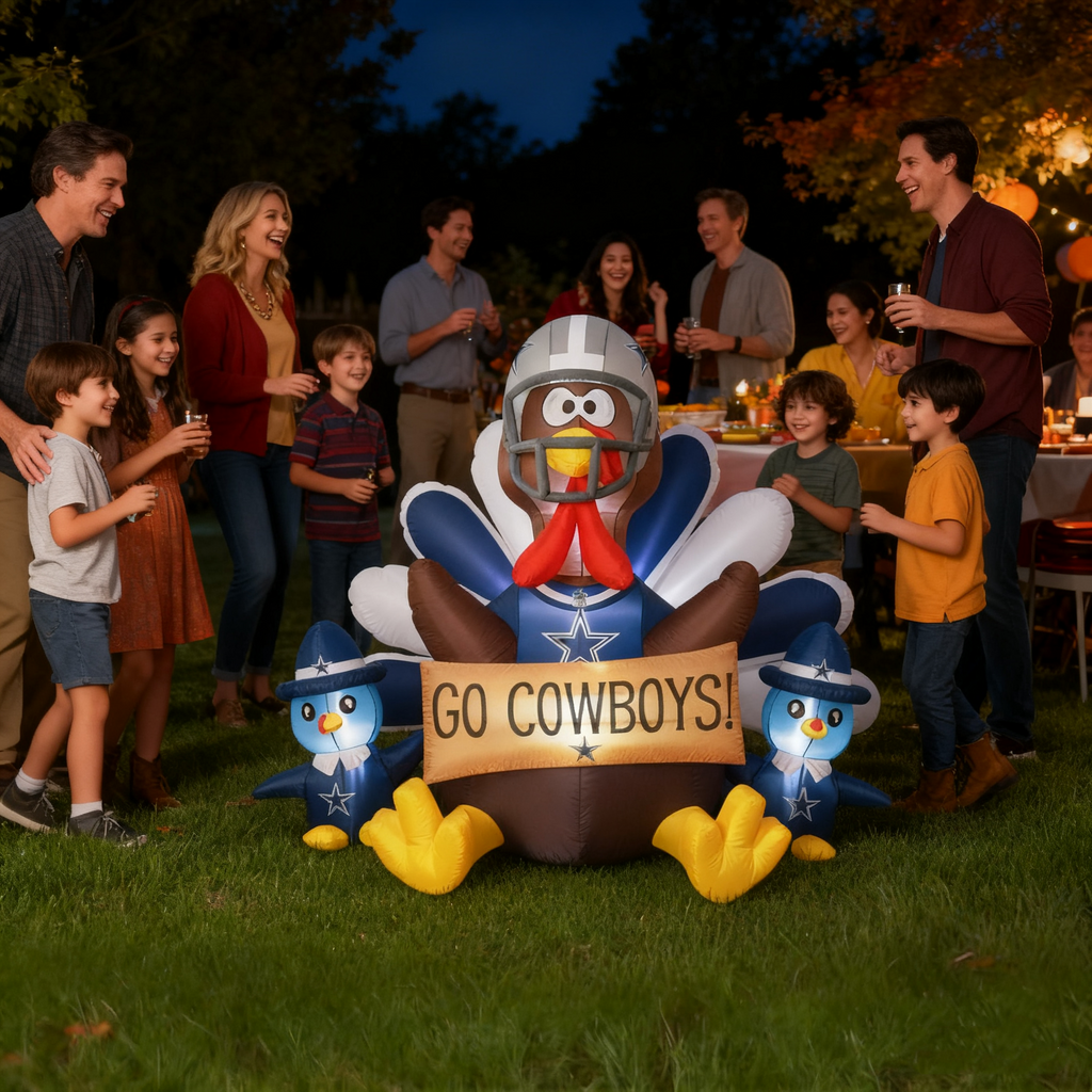 🎁BUY 2 GET 2 FREE🔥 NFL Team Inflatable Thanksgiving Turkey Decoration🦃