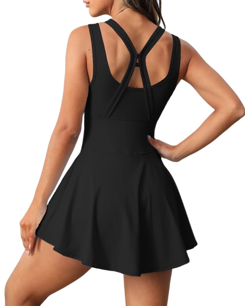 HOT SALE Women's Sleeveless Sports Dress With Built-in Shorts(Buy 2 Free Shipping)