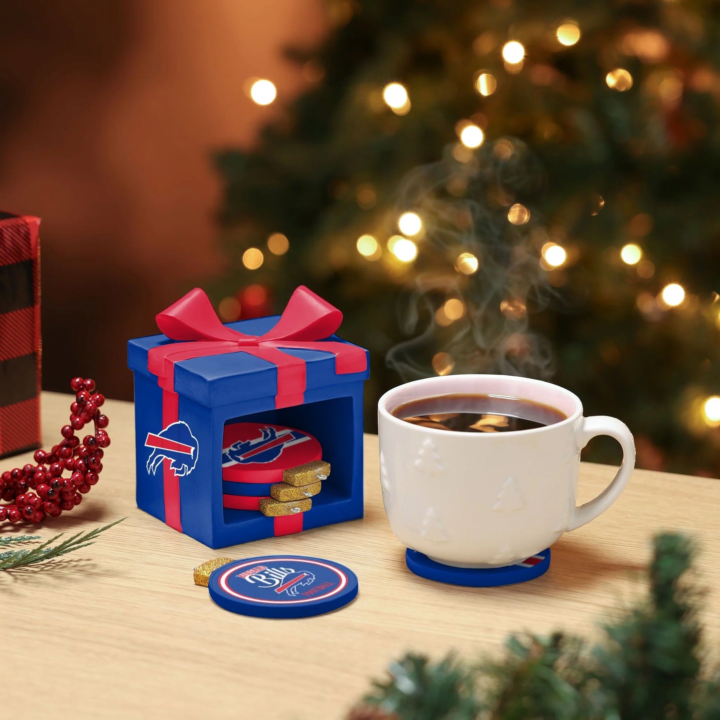 🎁BUY 3 GET 3 FREE🔥Football Team Holiday 5 Pack Coaster Set🏈
